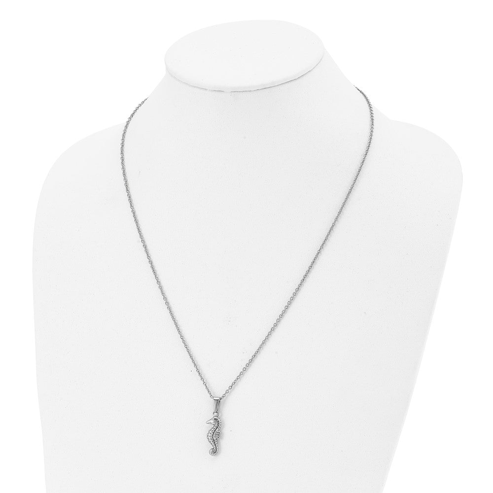 Stainless Steel Polished Seahorse 22in Necklace