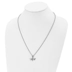 Chisel Stainless Steel Polished Dragonfly Pendant on a 22 inch Cable Chain Necklace