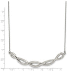Chisel Stainless Steel Polished Twisted Bar on a 18 inch Cable Chain with 2 inch Extension Necklace