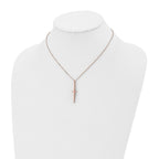 Chisel Stainless Steel Polished Rose IP-plated Cross Pendant on a 16 inch with 2 inch extension Cable Chain Necklace