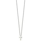 Chisel Stainless Steel Polished Cross Pendant on a 16 inch with 1 inch extension Cable Chain Necklace