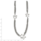 Stainless Steel Polished Star Multi Strand 30in Necklace