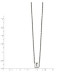 Stainless Steel Polished Letter D 18in w/2in ext Necklace