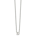 Stainless Steel Polished Letter D 18in w/2in ext Necklace