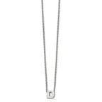 Stainless Steel Polished Letter D 18in w/2in ext Necklace