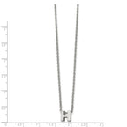Stainless Steel Polished Letter H 18in w/2in ext Necklace