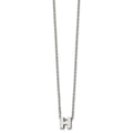 Stainless Steel Polished Letter H 18in w/2in ext Necklace