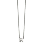 Stainless Steel Polished Letter H 18in w/2in ext Necklace