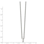 Stainless Steel Polished Letter I 18in w/2in ext Necklace