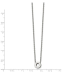 Stainless Steel Polished Letter O 18in w/2in ext Necklace