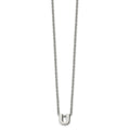 Stainless Steel Polished Letter U 18in w/2in ext Necklace