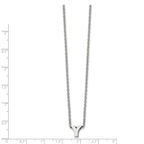 Stainless Steel Polished Letter Y 18in w/2in ext Necklace