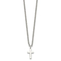 Chisel Stainless Steel Polished 11mm Cross Pendant on an 18 inch Cable Chain Necklace