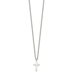 Chisel Stainless Steel Polished 16mm Cross Pendant on an 18 inch Cable Chain Necklace