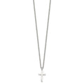Chisel Stainless Steel Polished 16mm Cross Pendant on an 18 inch Cable Chain Necklace