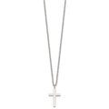 Chisel Stainless Steel Polished 20mm Cross Pendant on an 18 inch Cable Chain Necklace