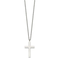 Chisel Stainless Steel Polished 35mm Cross Pendant on an 18 inch Cable Chain Necklace