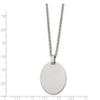 Chisel Stainless Steel Polished Oval Pendant on a 22 inch Cable Chain Necklace