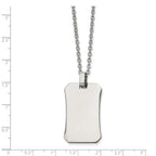 Chisel Stainless Steel Polished Dog Tag on a 22 inch Cable Chain Necklace