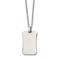 Chisel Stainless Steel Polished Dog Tag on a 22 inch Cable Chain Necklace
