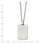 Chisel Stainless Steel Polished Rectangle Dog Tag on a 22 inch Cable Chain Necklace