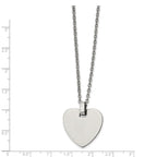 Chisel Stainless Steel Polished Heart Pendant on a 20 inch Cable Chain Necklace