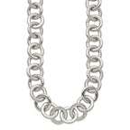 Chisel Stainless Steel Polished Circle Link 17 inch Necklace