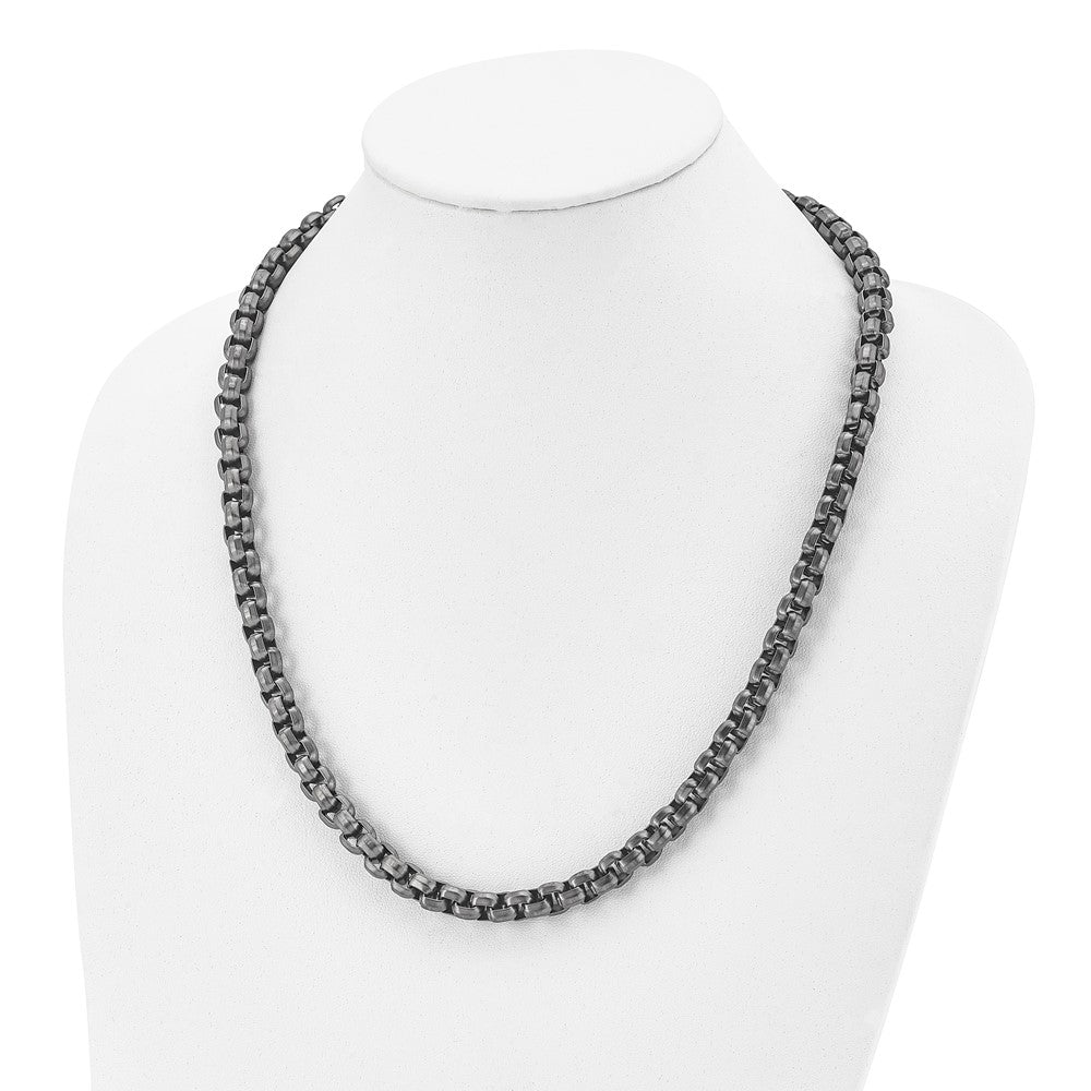 Chisel Stainless Steel Polished Gun Metal IP-plated Box Chain