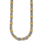 Chisel Stainless Steel Polished Yellow IP-plated Byzantine 24 inch Necklace