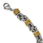 Chisel Stainless Steel Polished Yellow IP-plated Byzantine 24 inch Necklace
