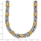 Chisel Stainless Steel Polished Yellow IP-plated Byzantine 24 inch Necklace