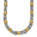 Chisel Stainless Steel Polished Yellow IP-plated Byzantine 24 inch Necklace