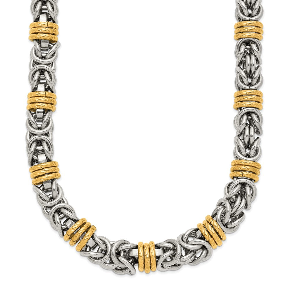 Chisel Stainless Steel Polished Yellow IP-plated Byzantine 24 inch Necklace