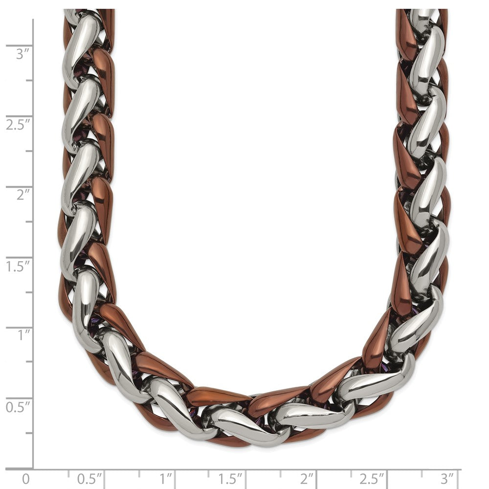 Chisel Stainless Steel Polished Brown IP-plated Necklace