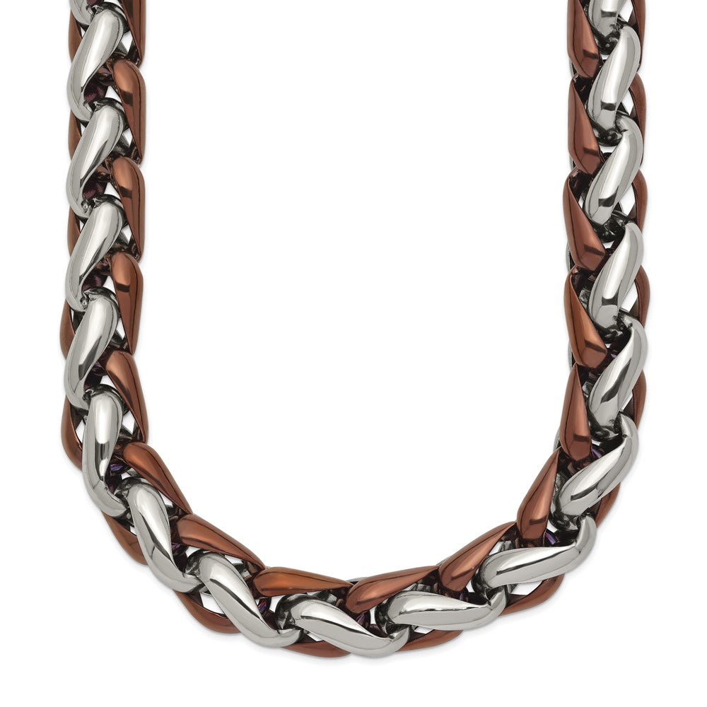 Chisel Stainless Steel Polished Brown IP-plated Necklace