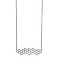 Chisel Stainless Steel Polished Honeycomb on a 17.75 inch Cable Chain with a 1.25 inch Extension Necklace