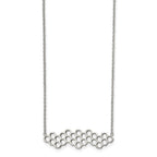 Chisel Stainless Steel Polished Honeycomb on a 17.75 inch Cable Chain with a 1.25 inch Extension Necklace