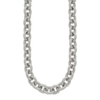 Chisel Stainless Steel Polished and Textured Link 16.5 inch Necklace