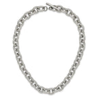 Chisel Stainless Steel Polished and Textured Link 16.5 inch Necklace