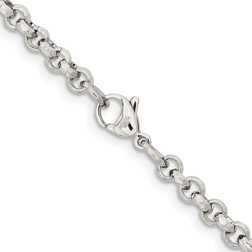 Chisel Stainless Steel Polished and Textured Fancy Rolo Chain