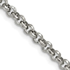 Chisel Stainless Steel Polished and Textured Fancy Rolo Chain