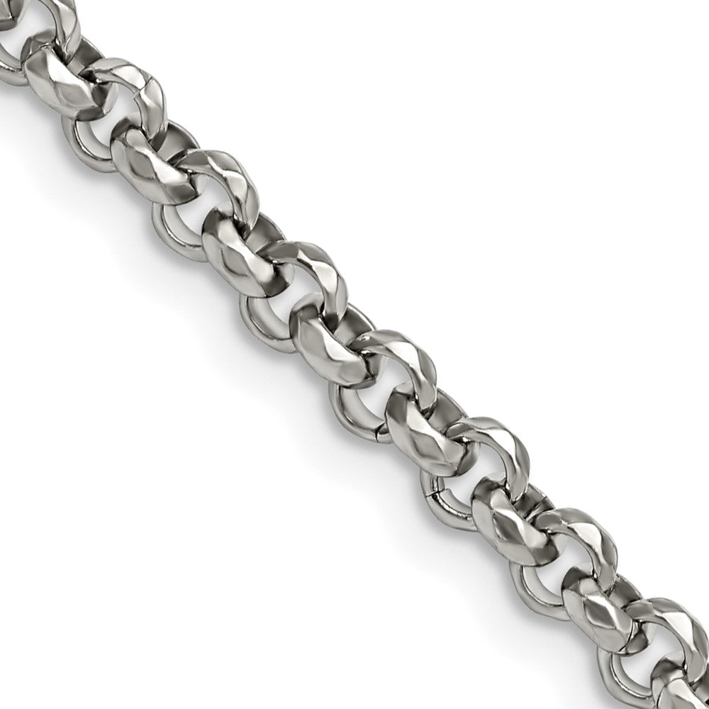 Chisel Stainless Steel Polished and Textured Fancy Rolo Chain