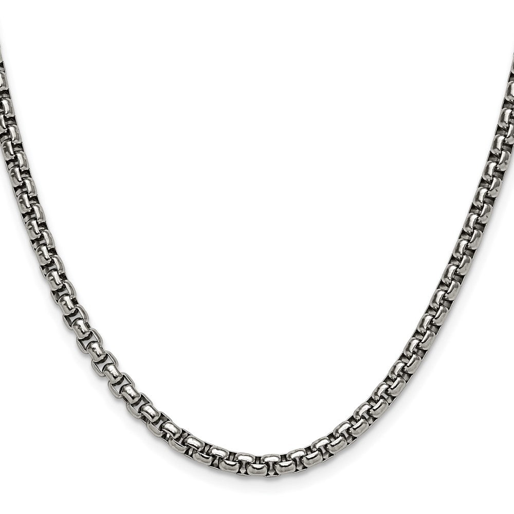 Chisel Stainless Steel Polished 3.9mm Rounded Box Chain