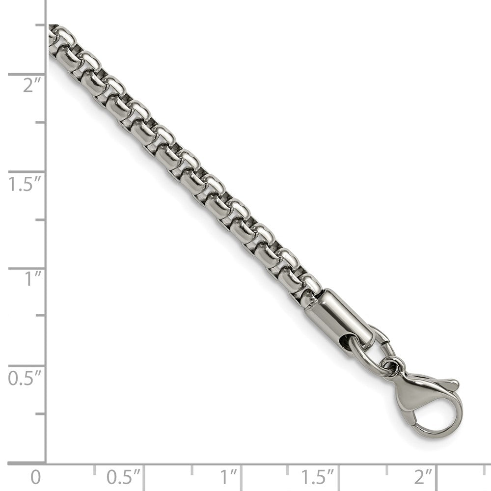 Chisel Stainless Steel Polished 3.9mm Rounded Box Chain