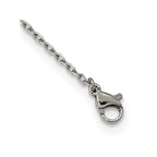 Stainless Steel Polished w/Preciosa Crystal V shape w/1.25in ext Necklace