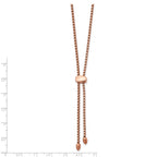 Chisel Stainless Steel Polished Rose IP-plated Adjustable up to Box Chain Necklace