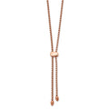 Chisel Stainless Steel Polished Rose IP-plated Adjustable up to Box Chain Necklace