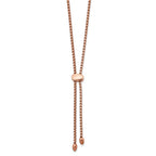 Chisel Stainless Steel Polished Rose IP-plated Adjustable up to Box Chain Necklace