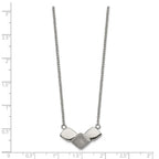 Chisel Stainless Steel Polished Laser cut Squares on a 15 inch Cable Chain with a 2.5 inch Extension Necklace