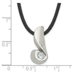 Stainless Steel CZ Pendant Necklace